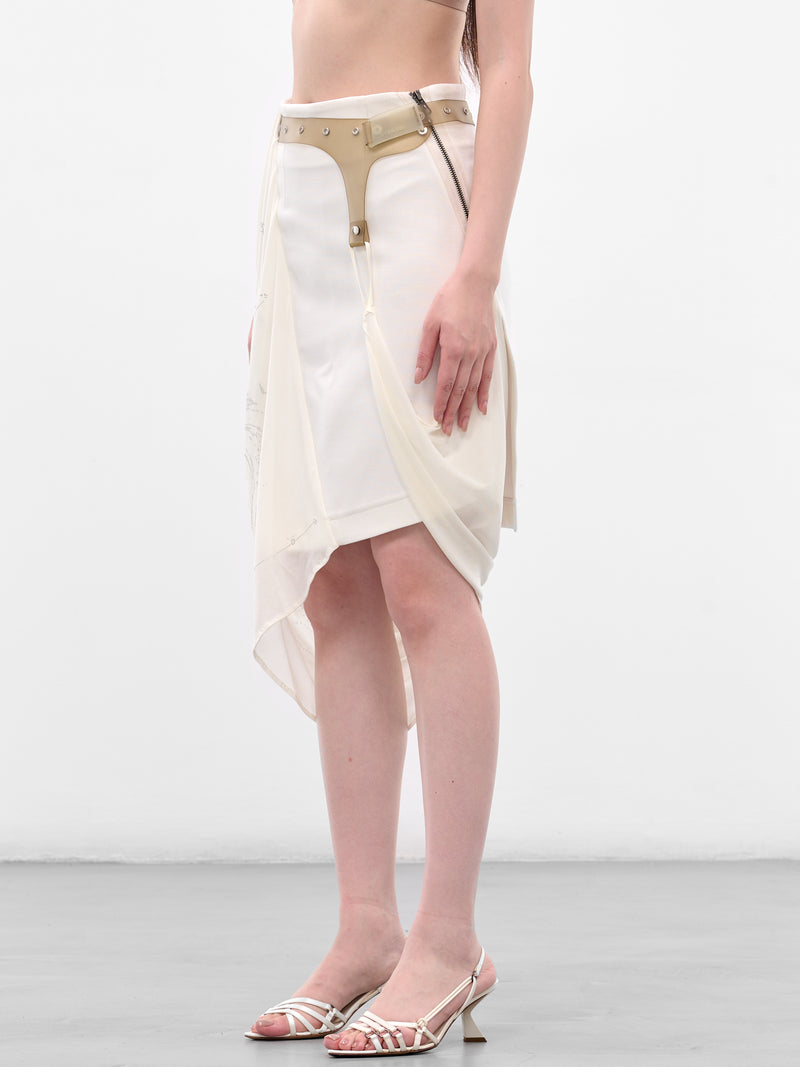 Garter Belt Graphic Wrap Skirt (FW25-SK1IV-IVORY)