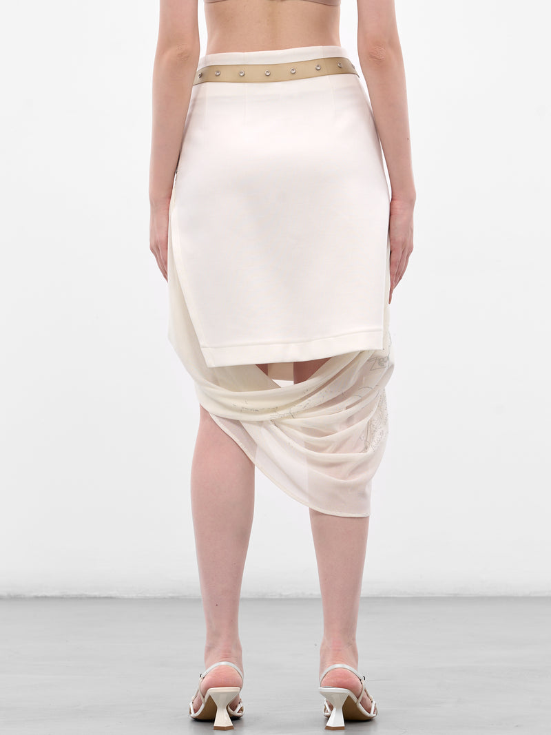 Garter Belt Graphic Wrap Skirt (FW25-SK1IV-IVORY)