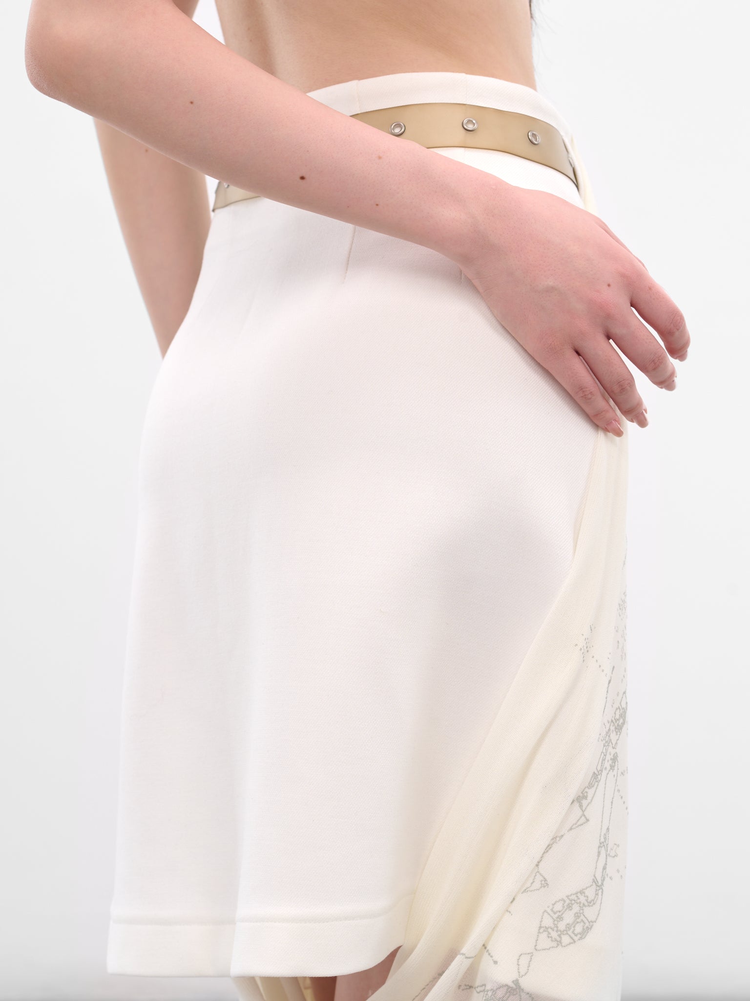 Garter Belt Graphic Wrap Skirt (FW25-SK1IV-IVORY)