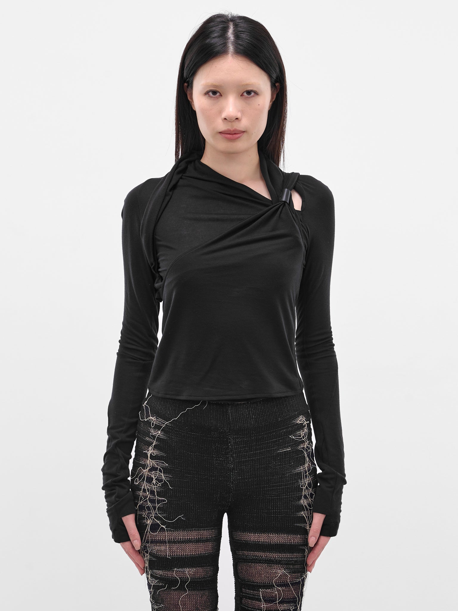 Black Tied Draping Long Sleeve (FW25-TS2K-BLACK)