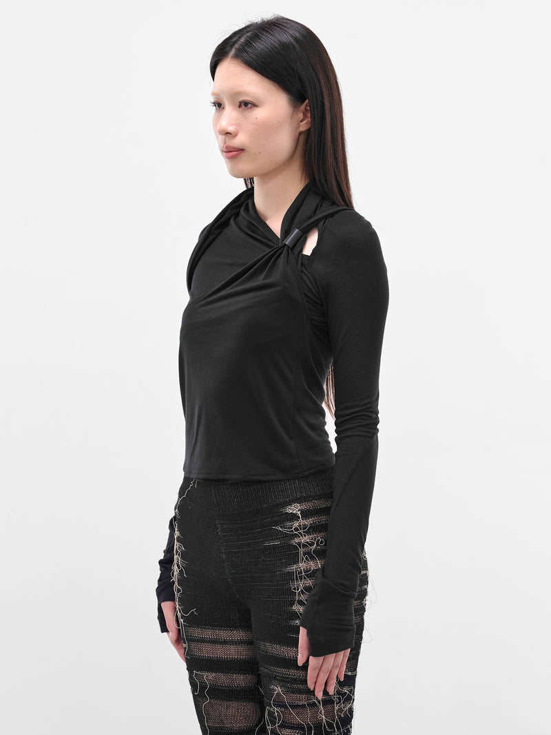 Black Tied Draping Long Sleeve (FW25-TS2K-BLACK)