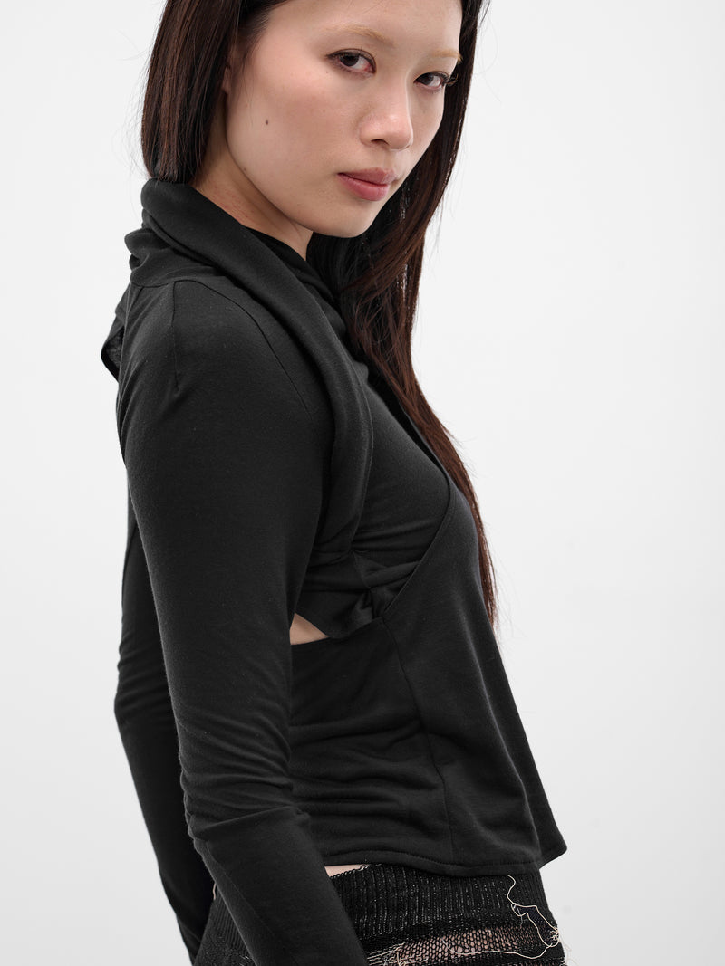 Black Tied Draping Long Sleeve (FW25-TS2K-BLACK)