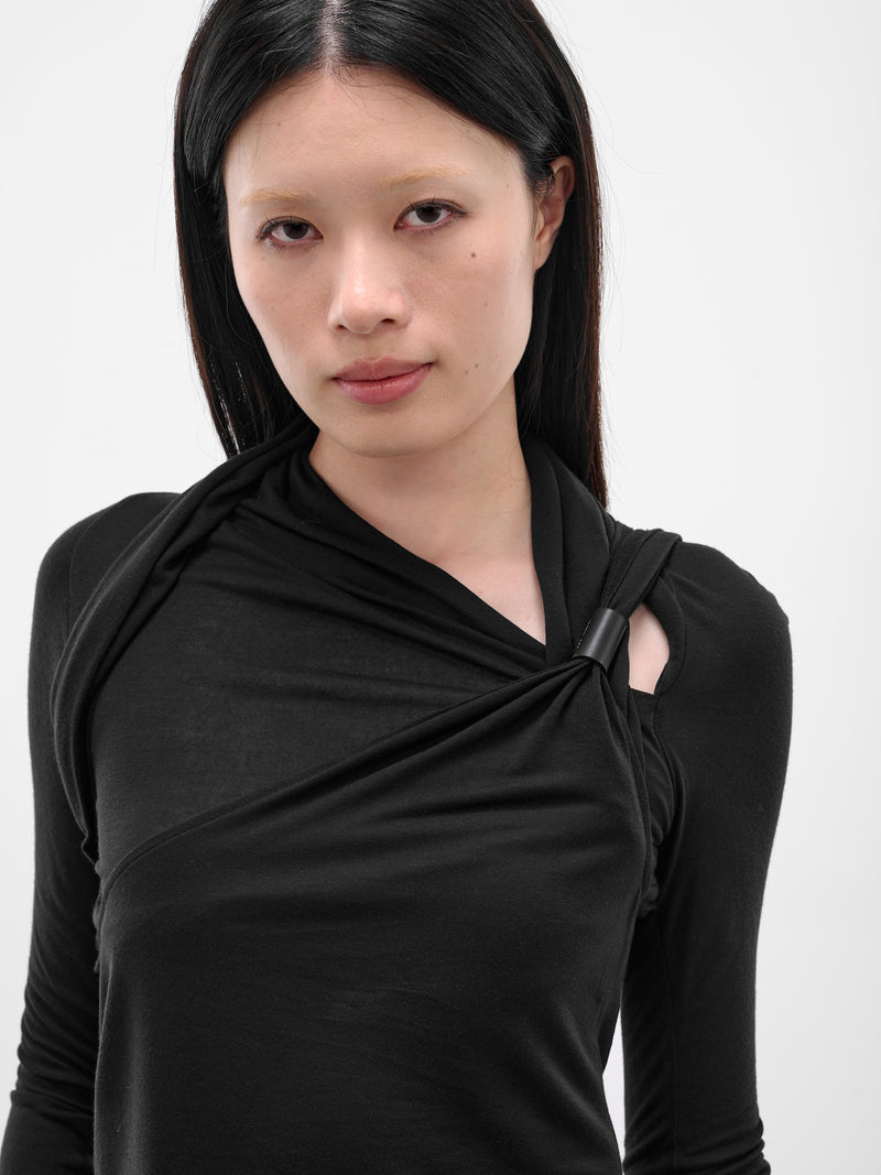 Black Tied Draping Long Sleeve (FW25-TS2K-BLACK)