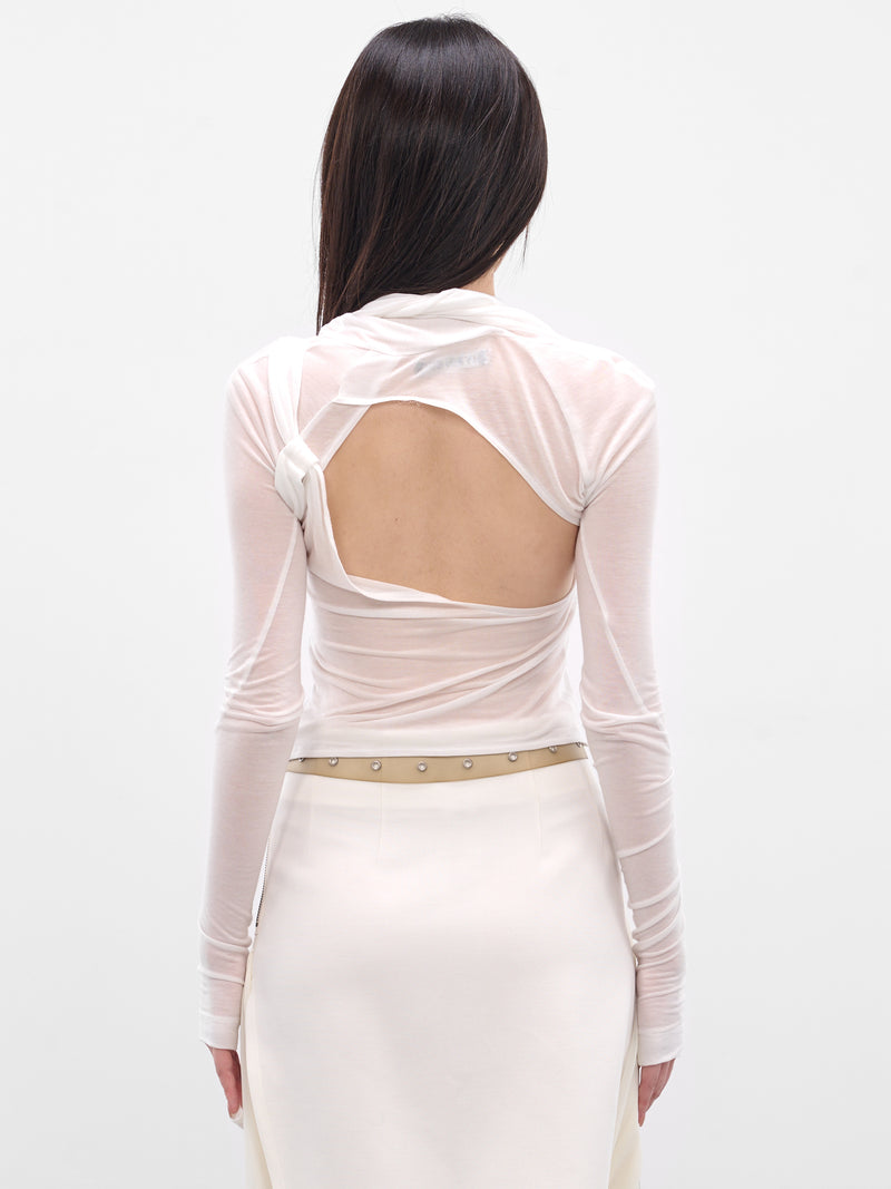 White Tied Draping Long Sleeve (FW25-TS2W-WHITE)