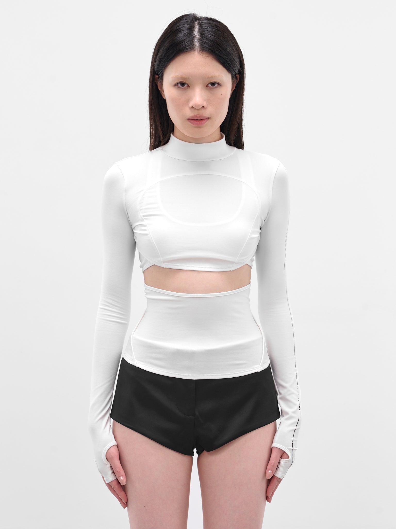 White Double Layer Crop Top (FW25-TS3W-WHITE)