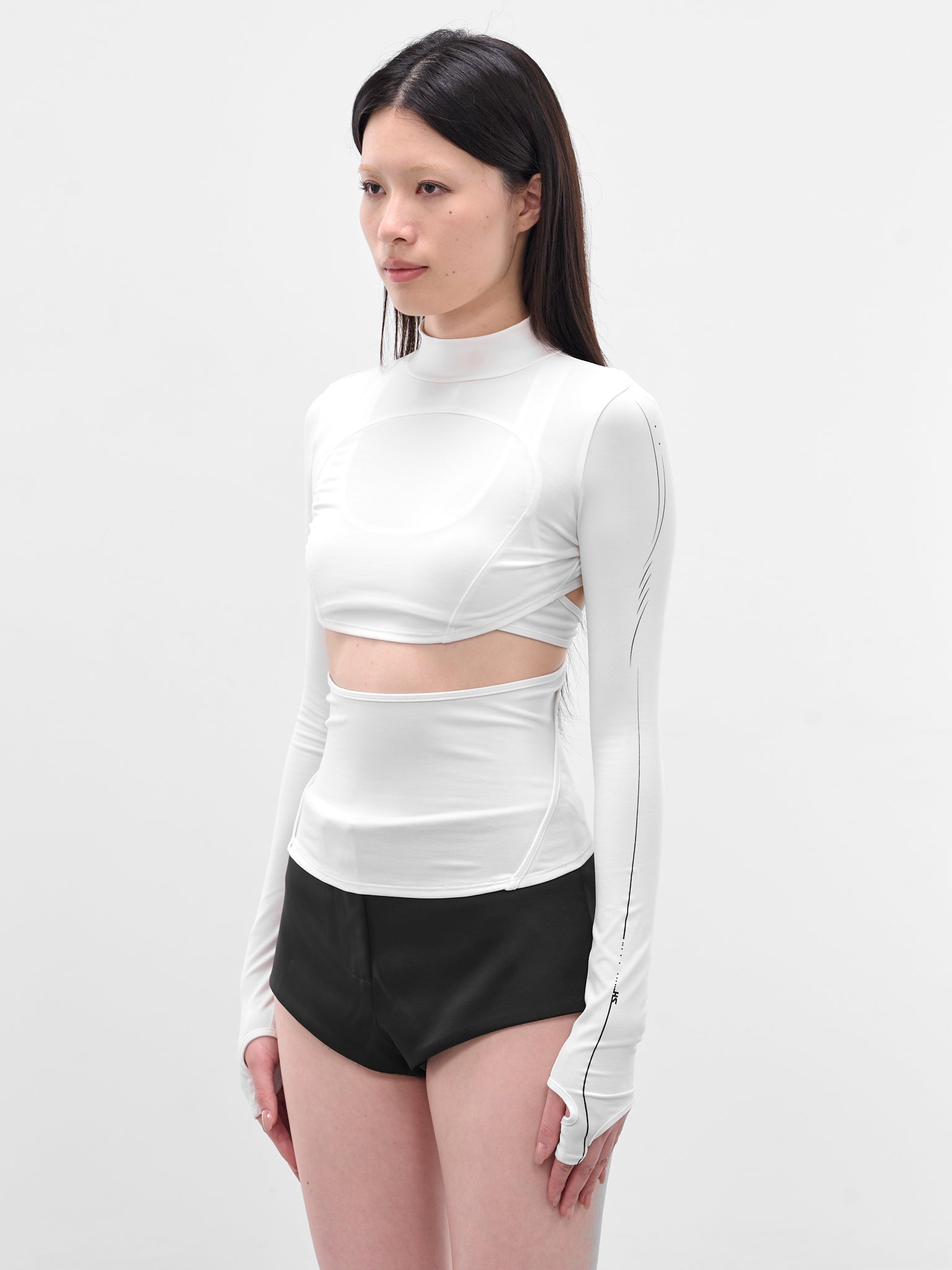 White Double Layer Crop Top (FW25-TS3W-WHITE)