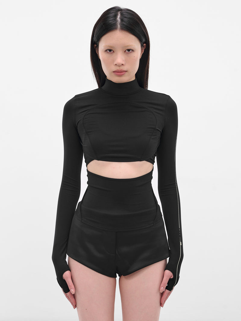 HYEN SEO ジェニー着用　ブラック　トップス ☆BLACKPINK ジェニー 着用！！【HYEIN SEO】Slashed Zip Top