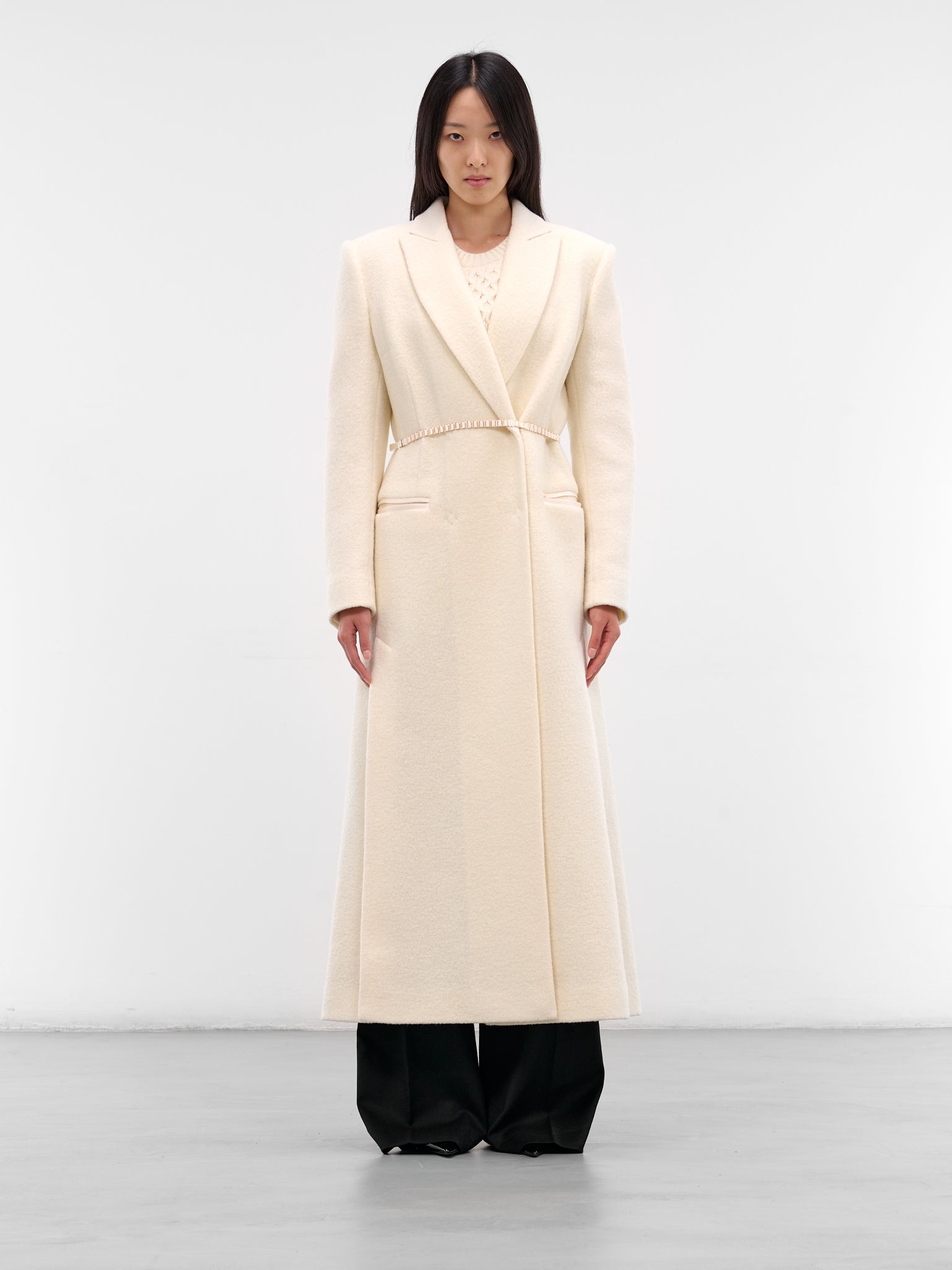 ivory dress coat womens Ivory Dress Coat in Summer Brocade with Cord Trim and Frogging