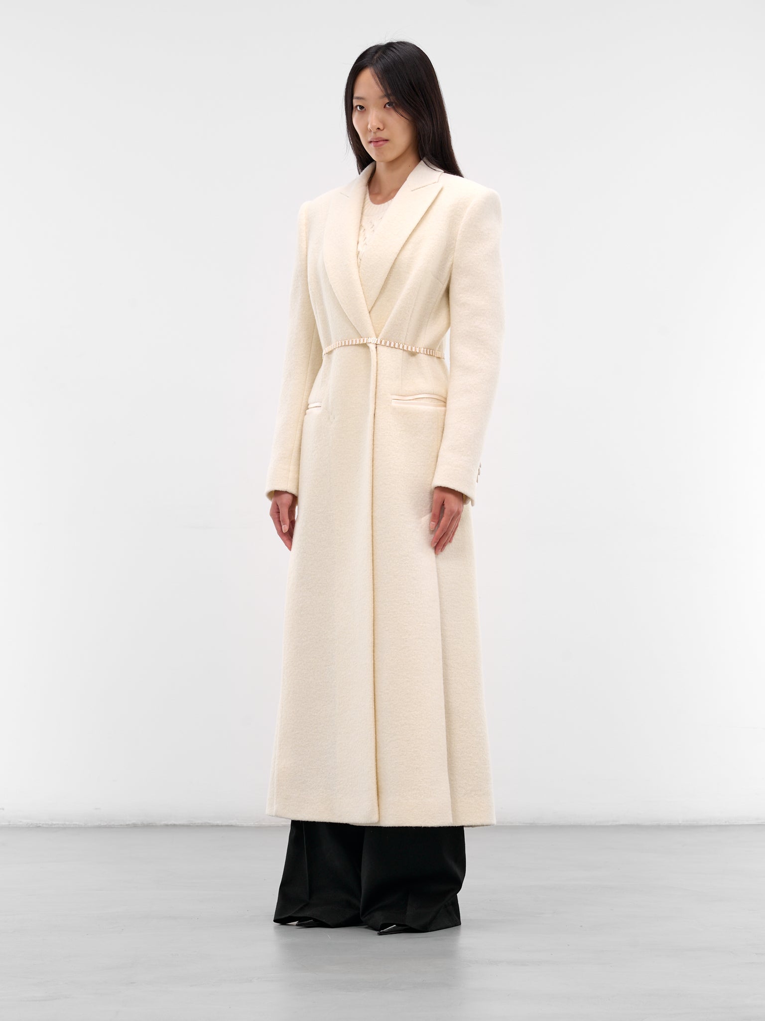 Ivory Tailored Wool Coat (FW2547-IVORY)