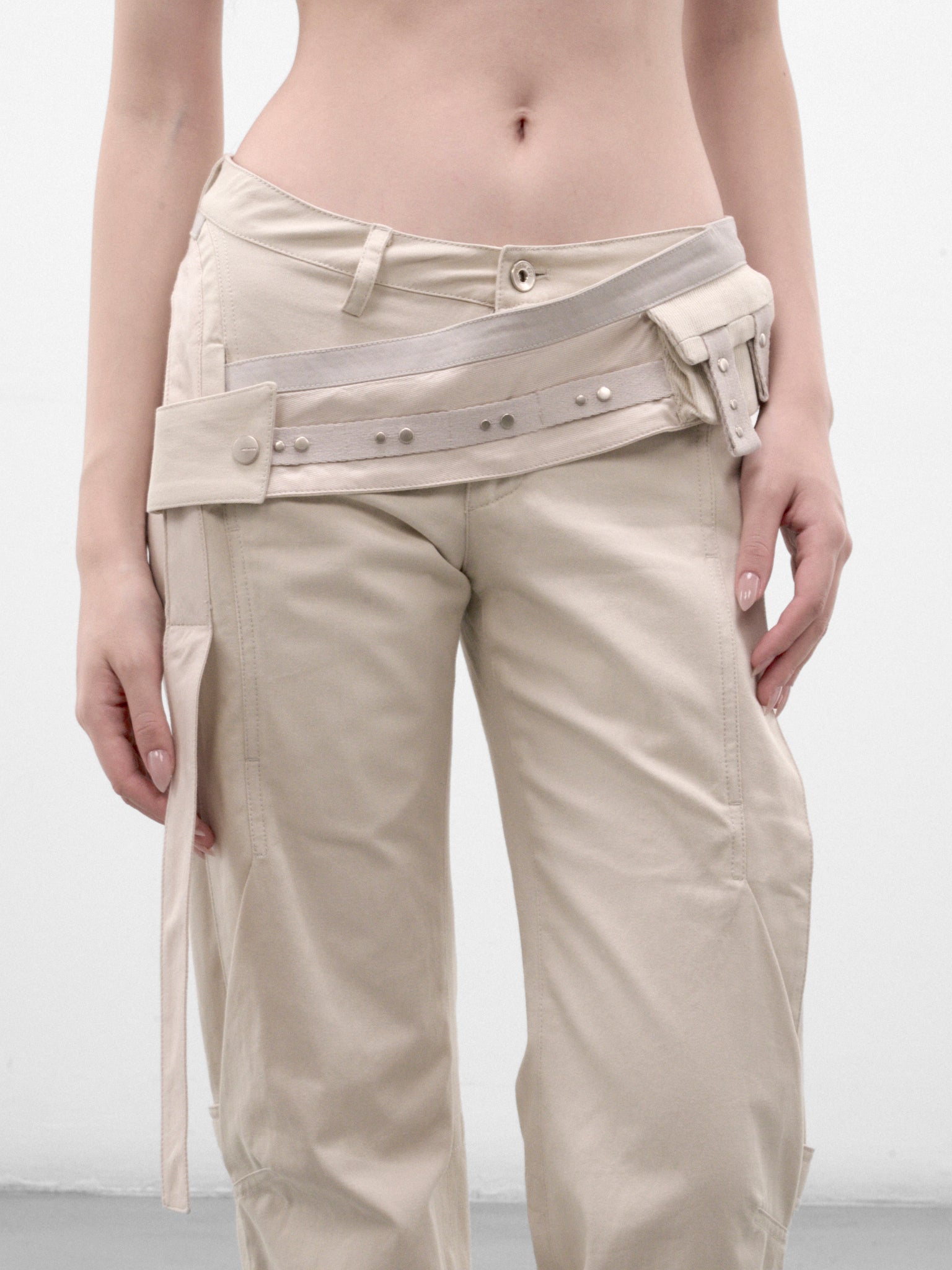 Ivory Cotton Wrap Waist Trousers (FW26-PT5IV-IVORY)