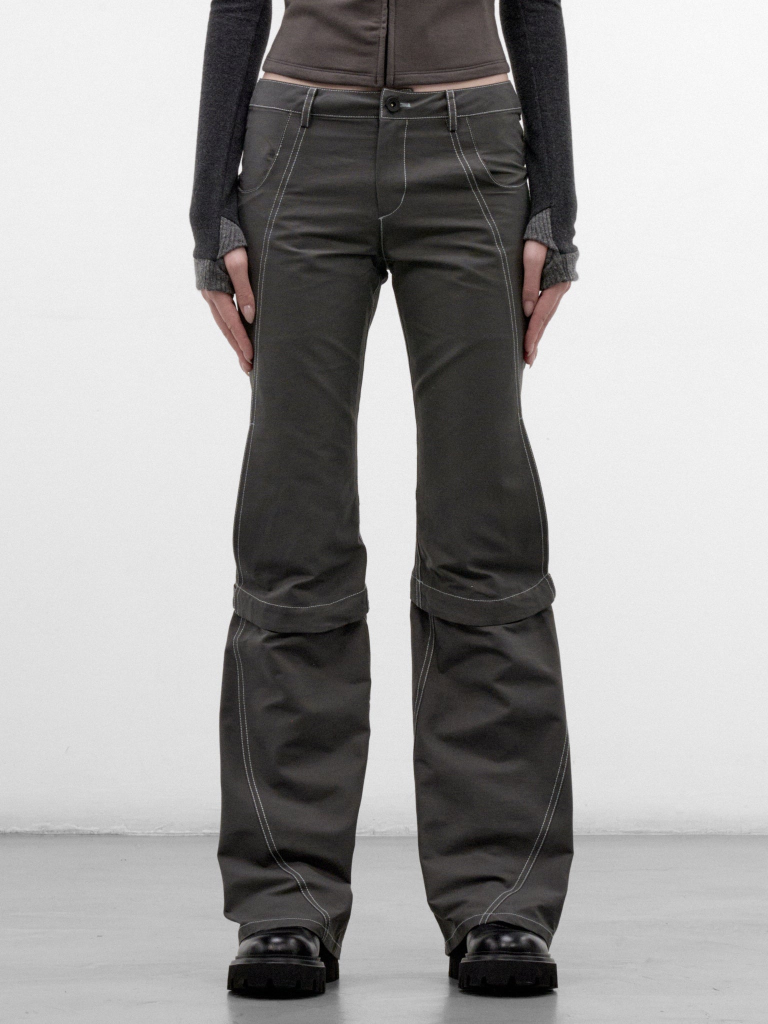Charcoal Cotton-Nylon Convertible Pants (FW26-PT6CH-CHARCOAL)
