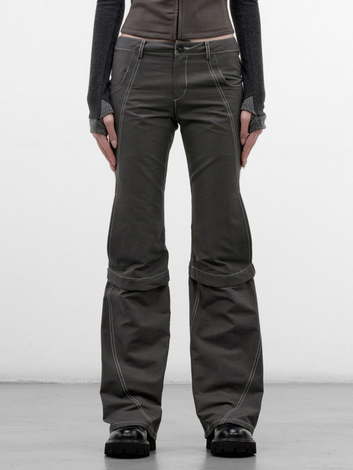 Charcoal Cotton-Nylon Convertible Pants (FW26-PT6CH-CHARCOAL)