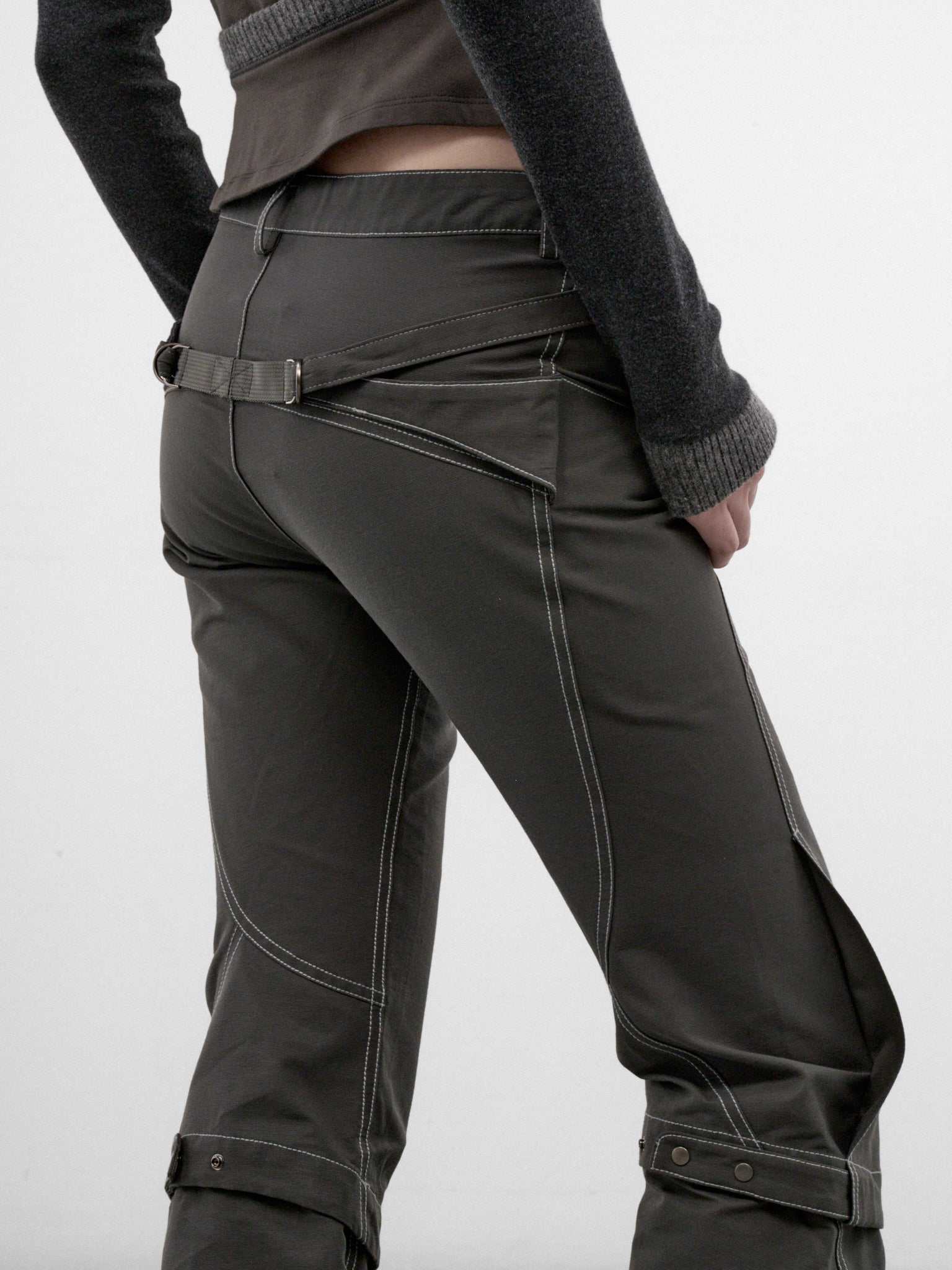 Charcoal Cotton-Nylon Convertible Pants (FW26-PT6CH-CHARCOAL)