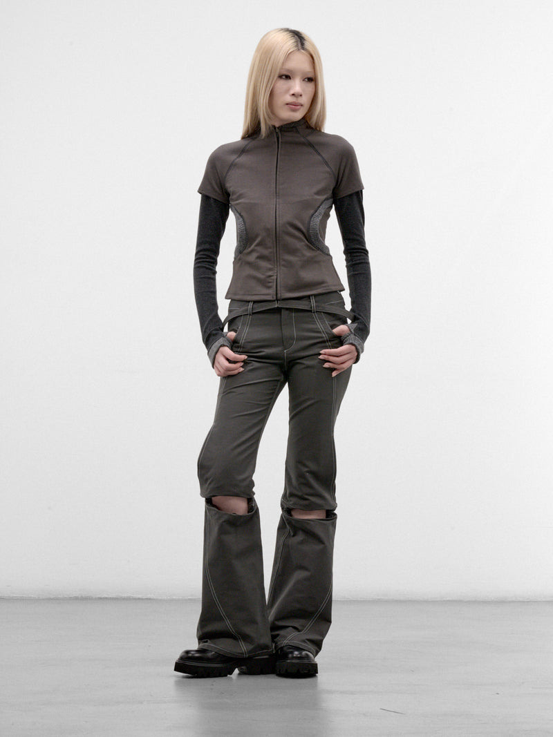 Charcoal Cotton-Nylon Convertible Pants (FW26-PT6CH-CHARCOAL)