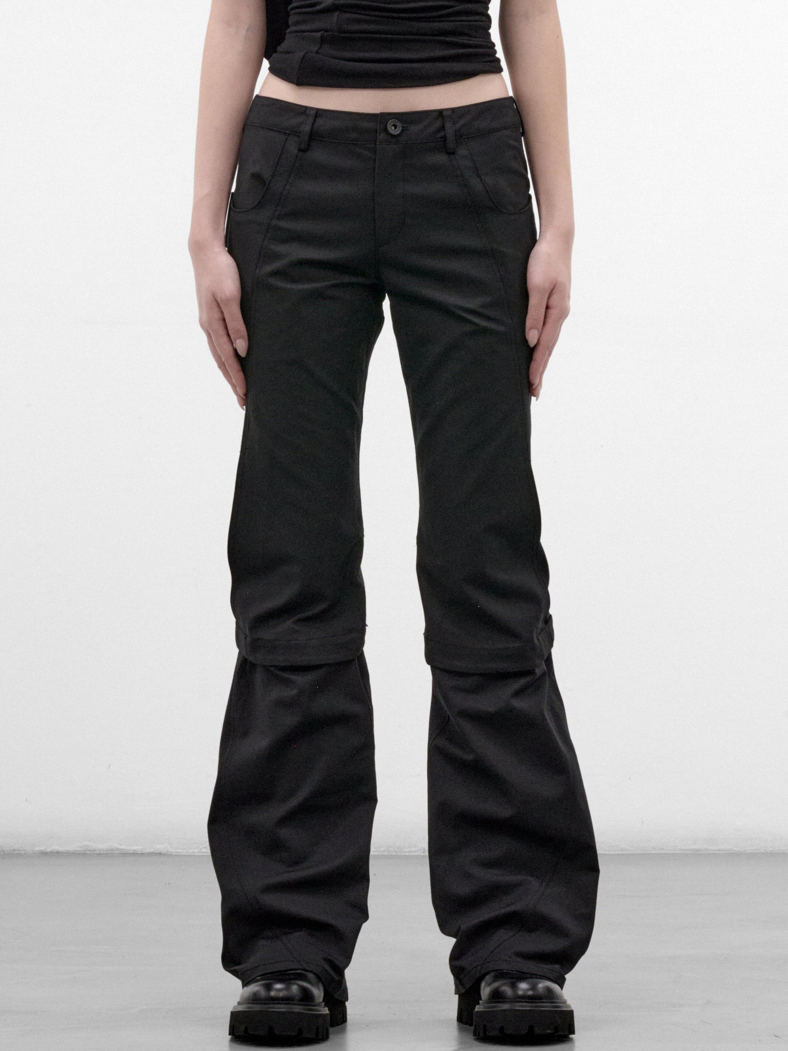 Black Cotton-Nylon Convertible Pants (FW26-PT6K-BLACK)