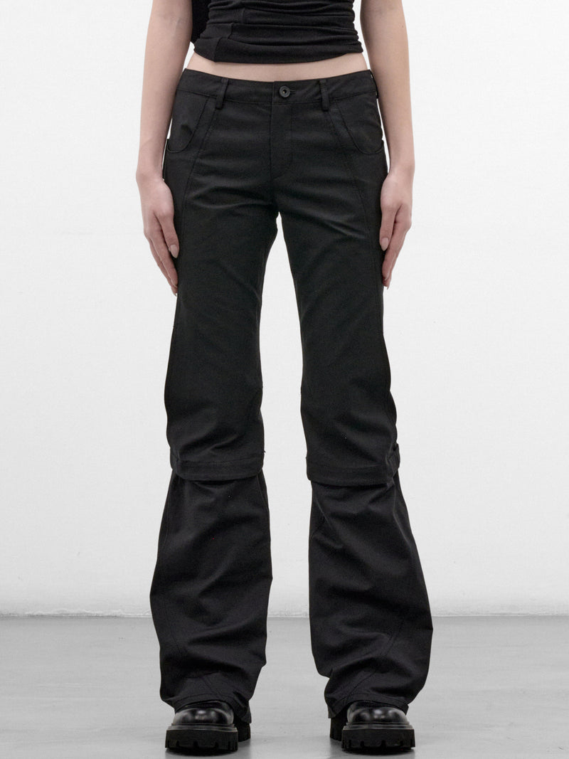 Black Cotton-Nylon Convertible Pants (FW26-PT6K-BLACK)