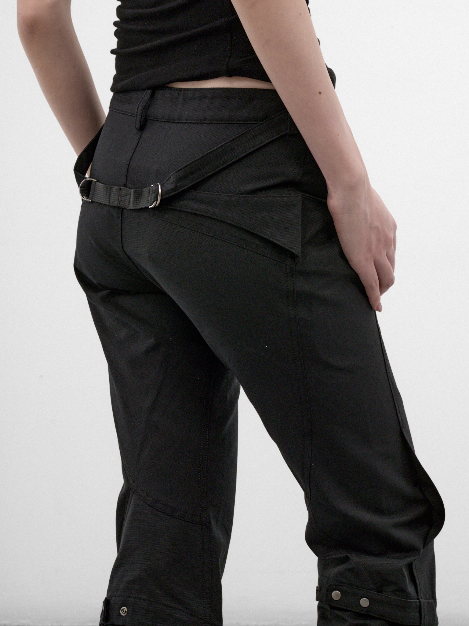 Black Cotton-Nylon Convertible Pants (FW26-PT6K-BLACK)