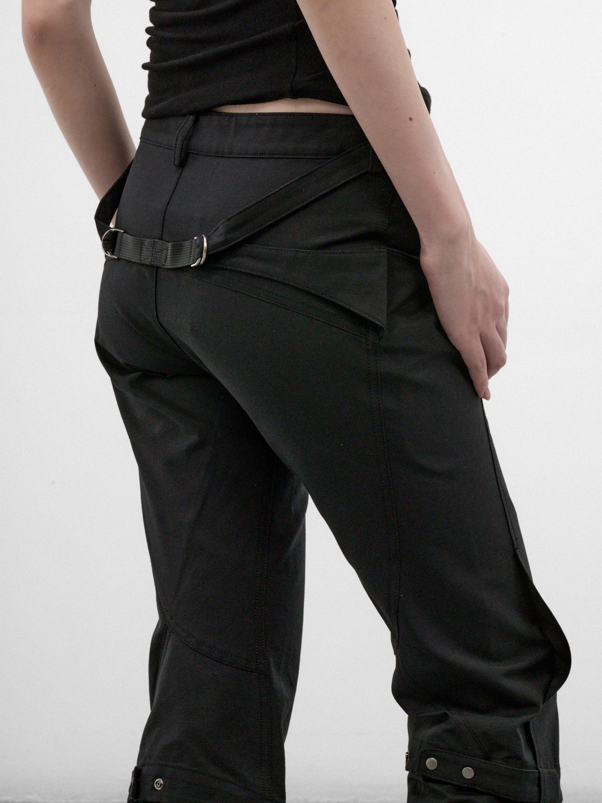 Black Cotton-Nylon Convertible Pants (FW26-PT6K-BLACK)