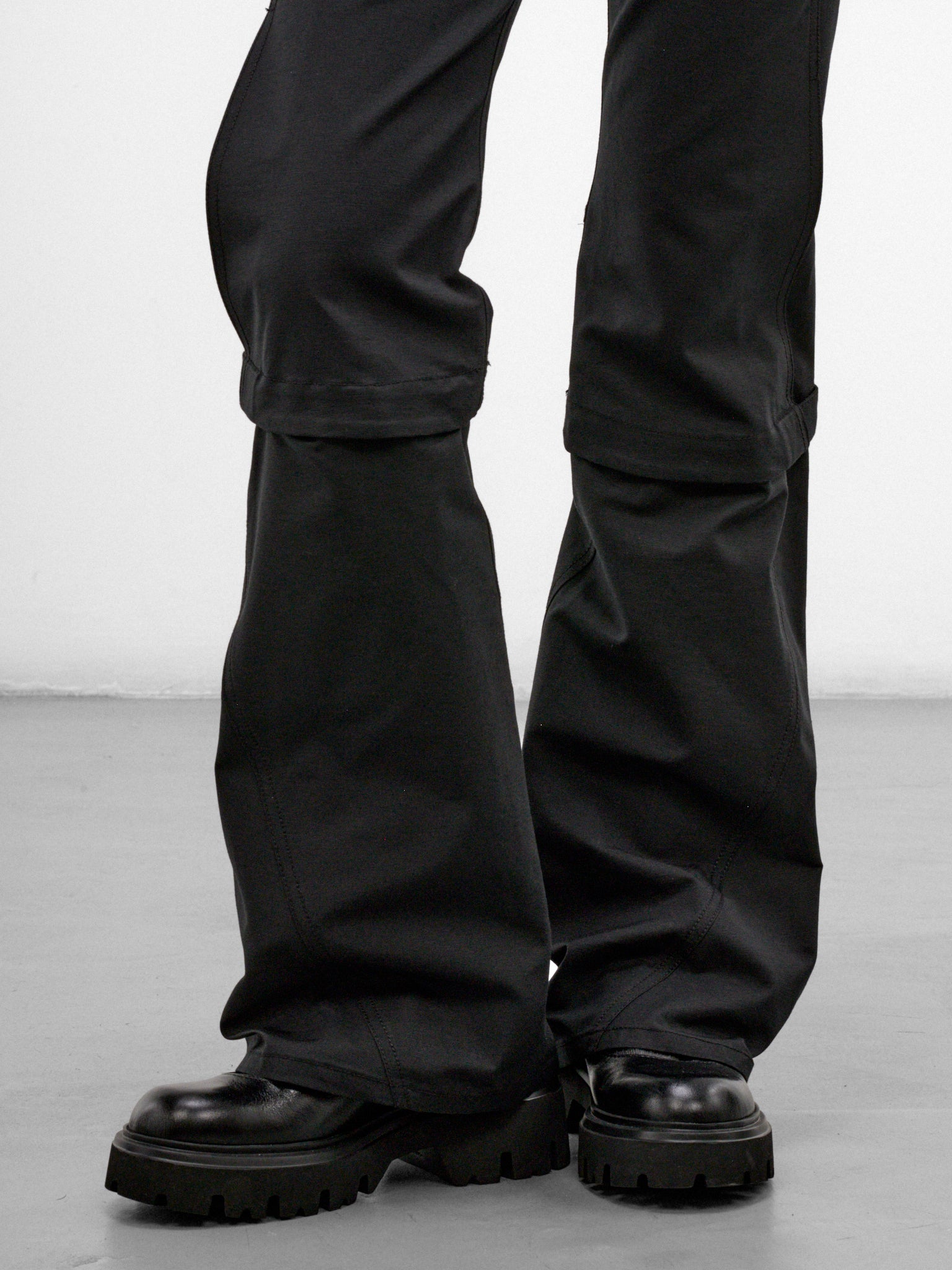 Black Cotton-Nylon Convertible Pants (FW26-PT6K-BLACK)