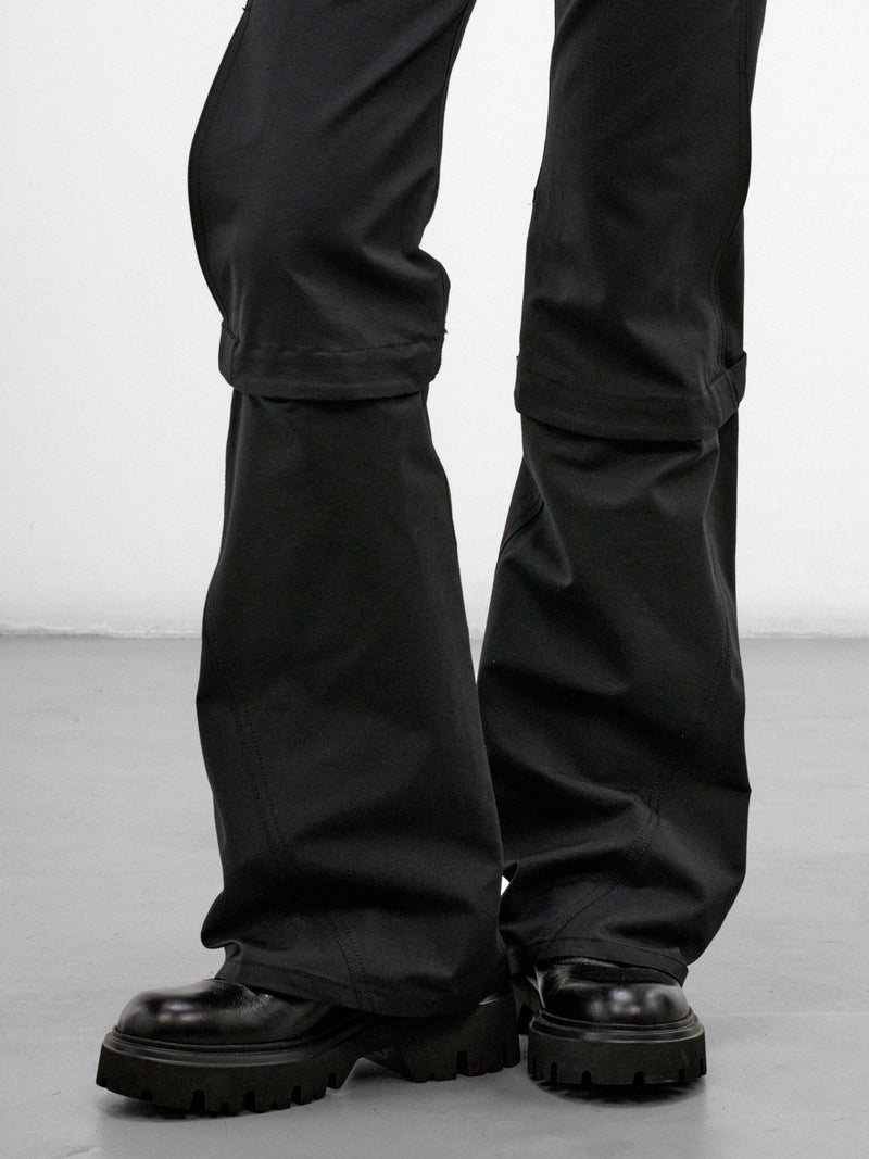 Black Cotton-Nylon Convertible Pants (FW26-PT6K-BLACK)