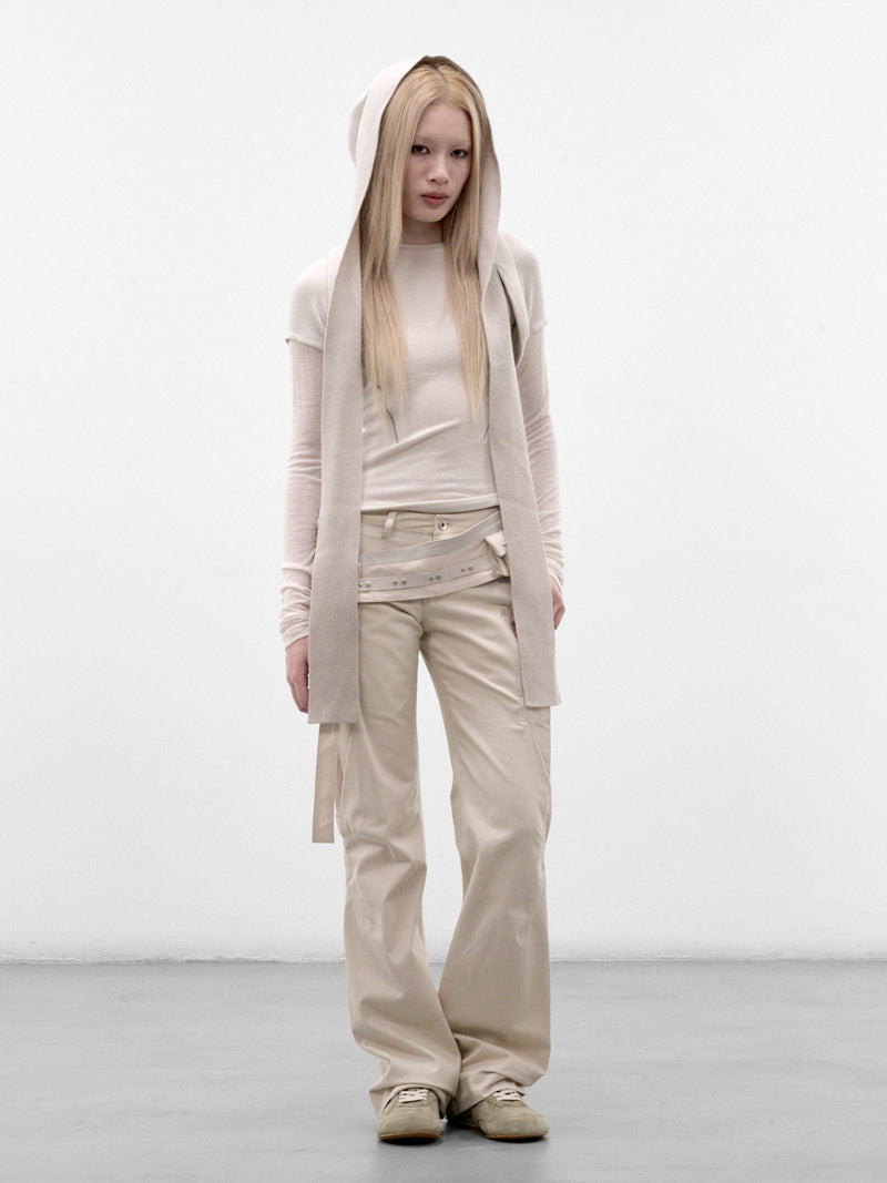 Ivory Cotton Wrap Waist Trousers (FW26-PT5IV-IVORY)