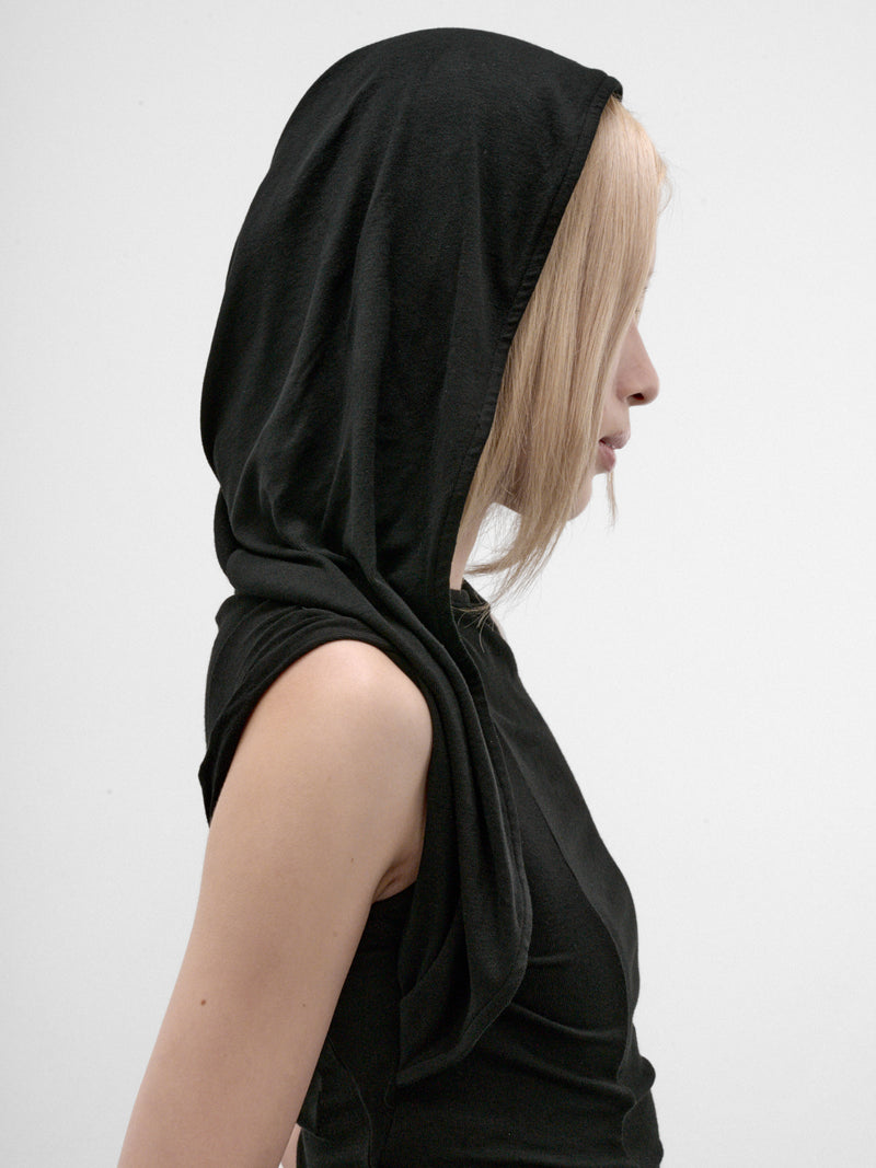 Black Hooded Sleeveless Top (FW26-TS7K-BLACK)