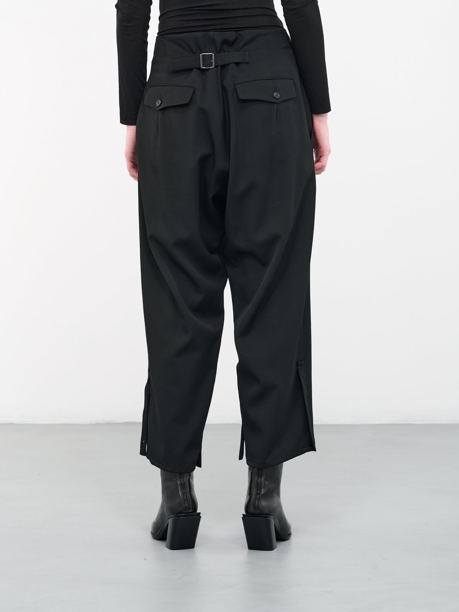Gabardine Pleated Trousers (FZ-P62-100-1-BLACK)