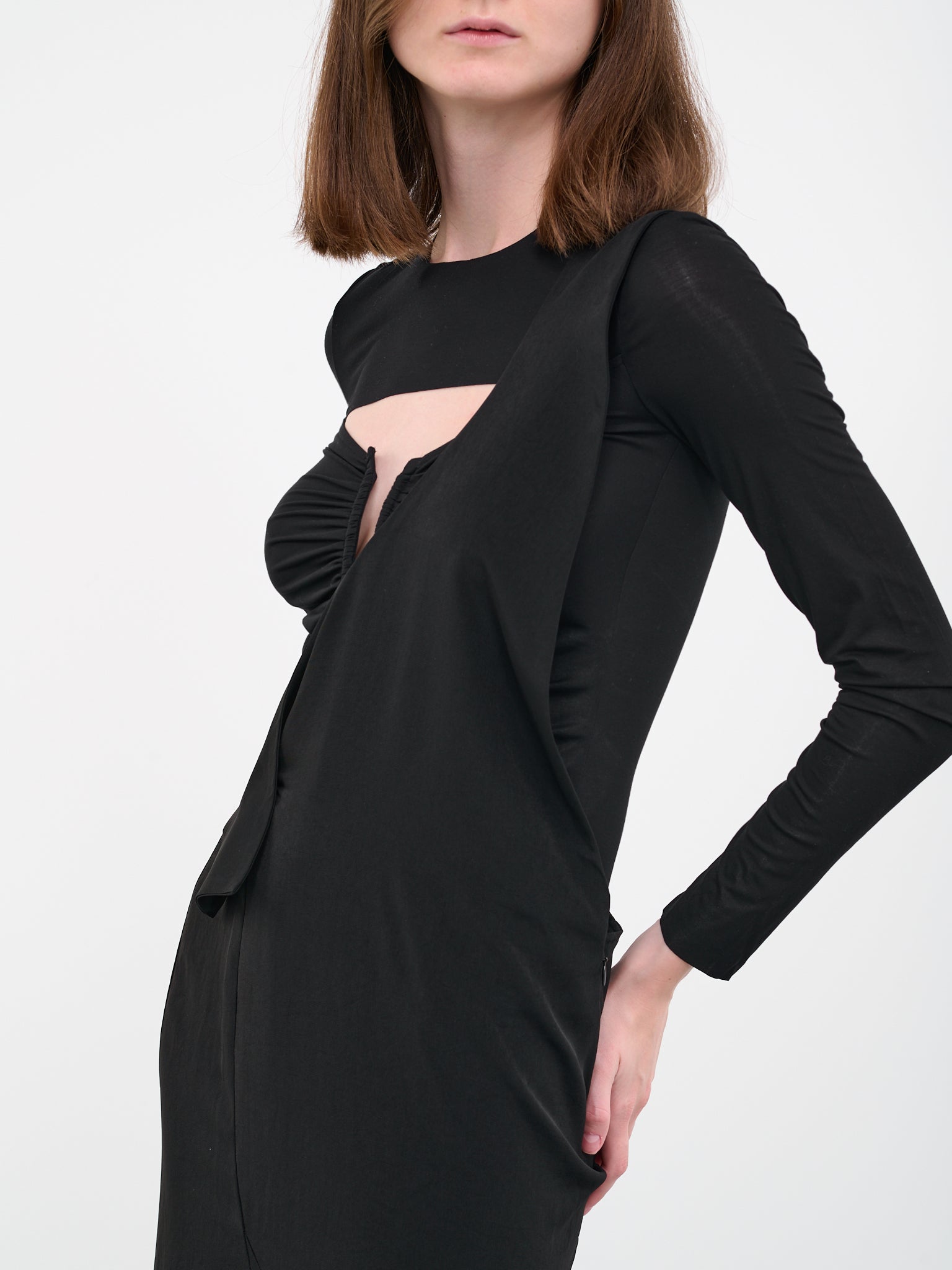 Dechine Shoulder Strap Dress (FZ-S63-500-1-BLACK)