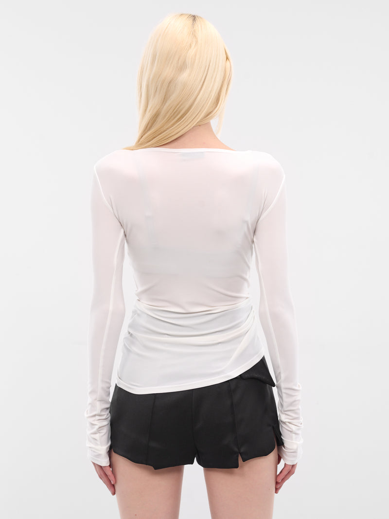 White Claw Draped Long Sleeve (G1202-WHITE)