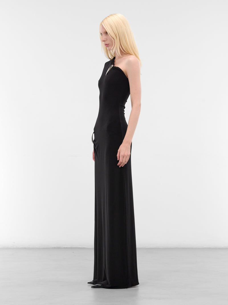 Black Claw Off-Shoulder Maxi Dress (G5203-BLACK)