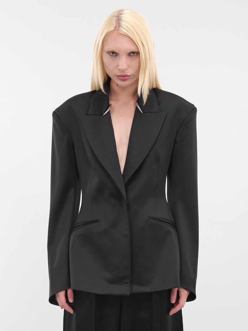 Black Wool Fangs Blazer (G6103-BLACK)
