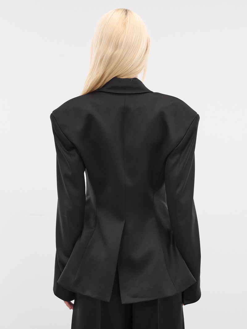 Black Wool Fangs Blazer (G6103-BLACK)
