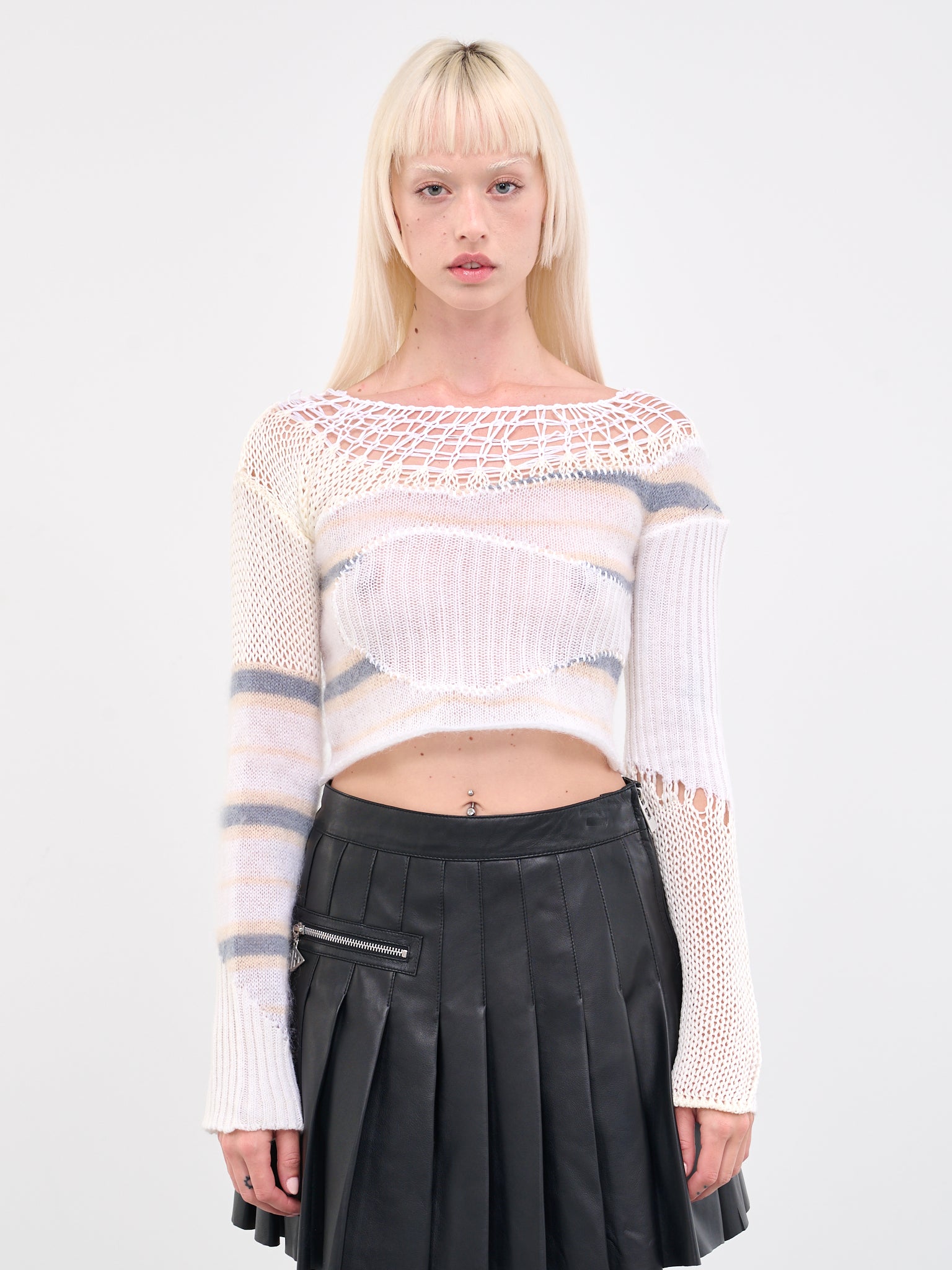 Cropped Patchwork Jumper (GCMD0436Q0-UFU127-MXW02-WHITE)