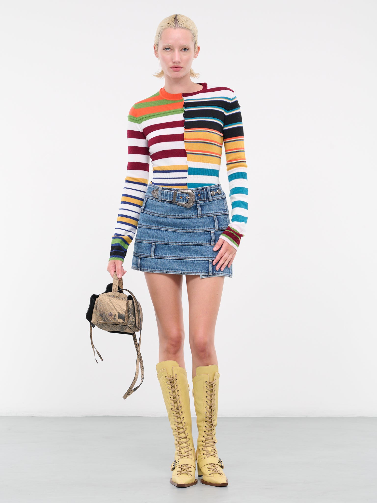 Patchwork Stripes Sweater (GCMD0473Q0-UFW614-00X99-MULTI)