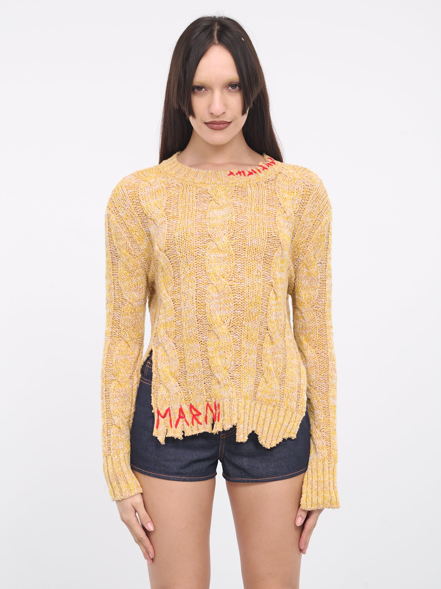 Nibbled Edges Mouliné Jumper (GCMD0487Q0-UFC068-MAIZE)