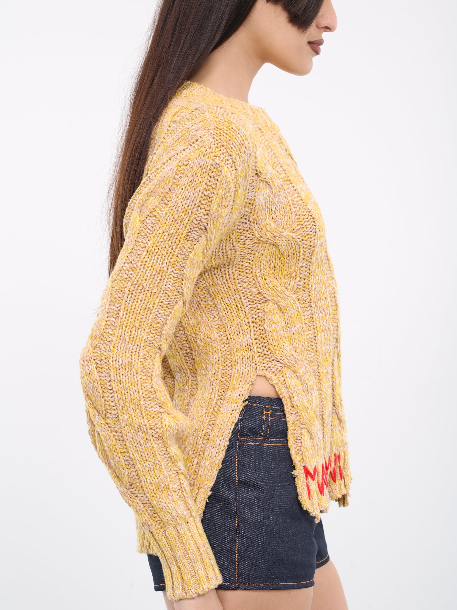 Nibbled Edges Mouliné Jumper (GCMD0487Q0-UFC068-MAIZE)