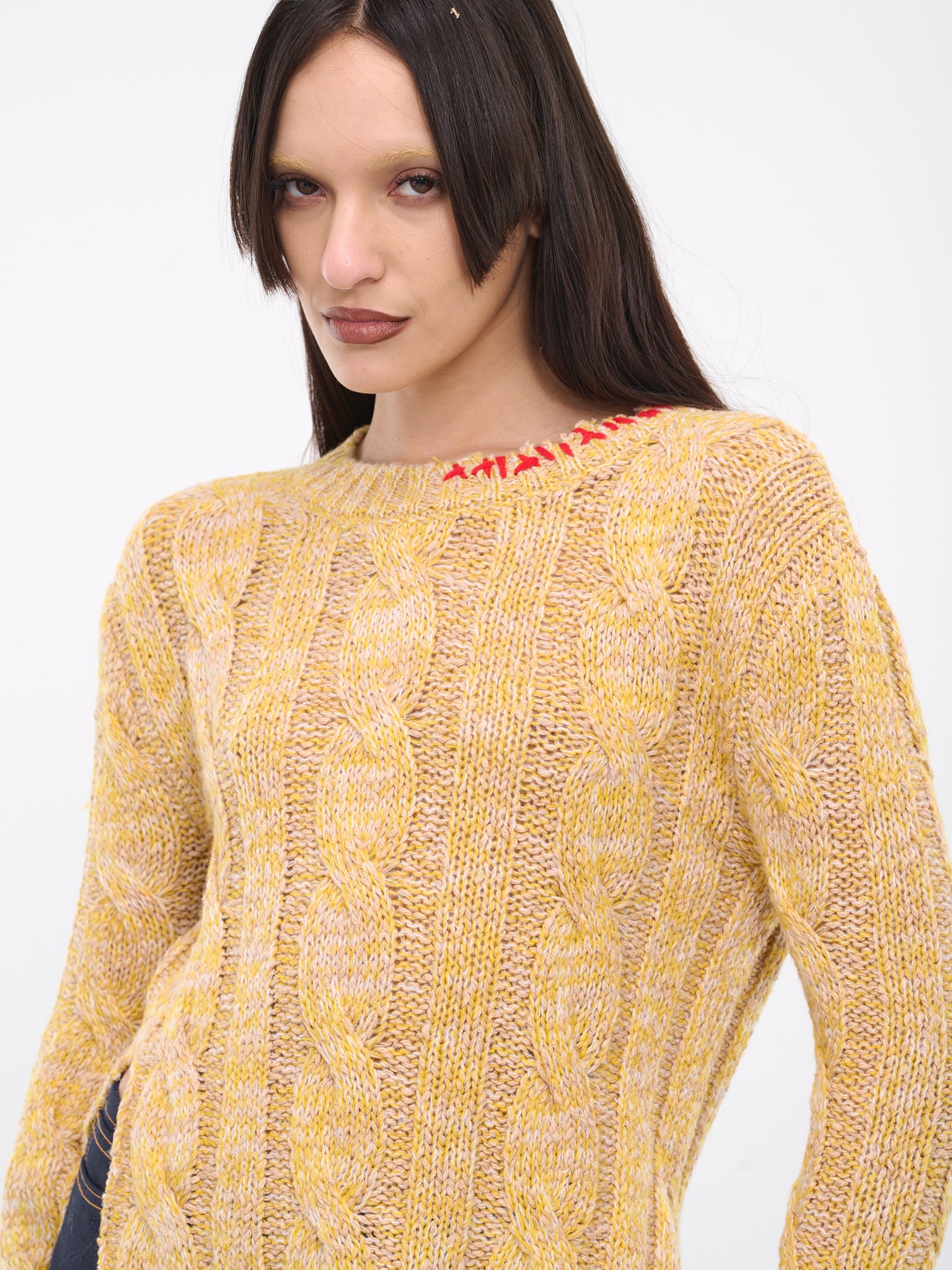 Nibbled Edges Mouliné Jumper (GCMD0487Q0-UFC068-MAIZE)