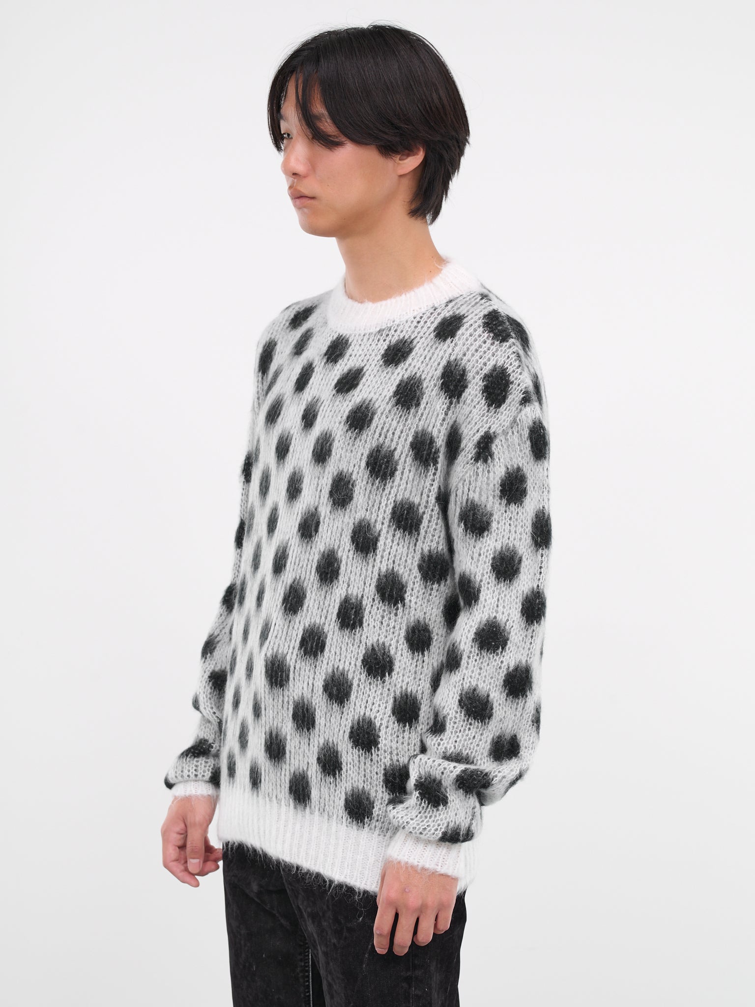 Polka Dot Mohair Jumper (GCMG0352Q1-UFU160-WHITE-BLACK)