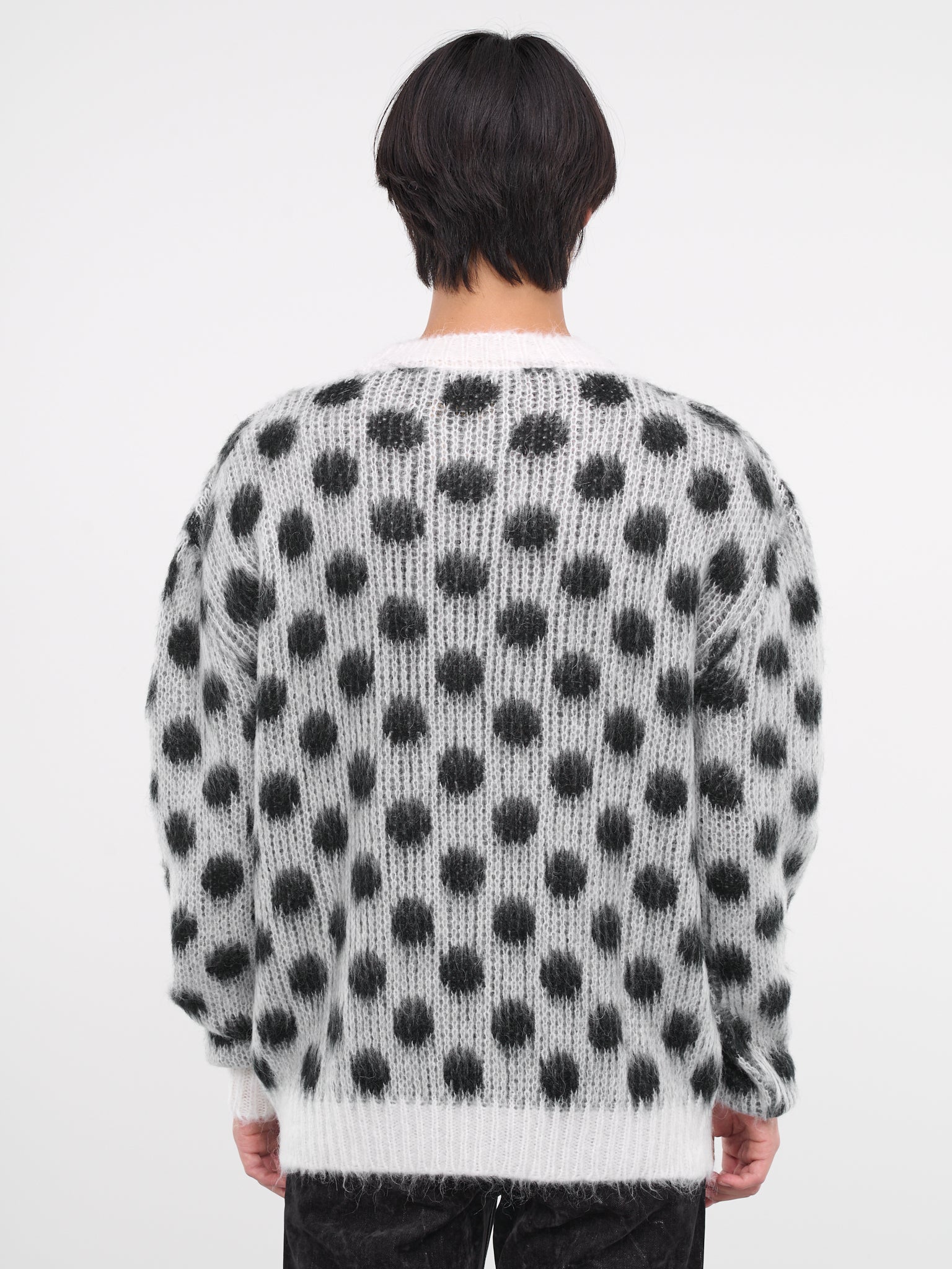 Polka Dot Mohair Jumper (GCMG0352Q1-UFU160-WHITE-BLACK)