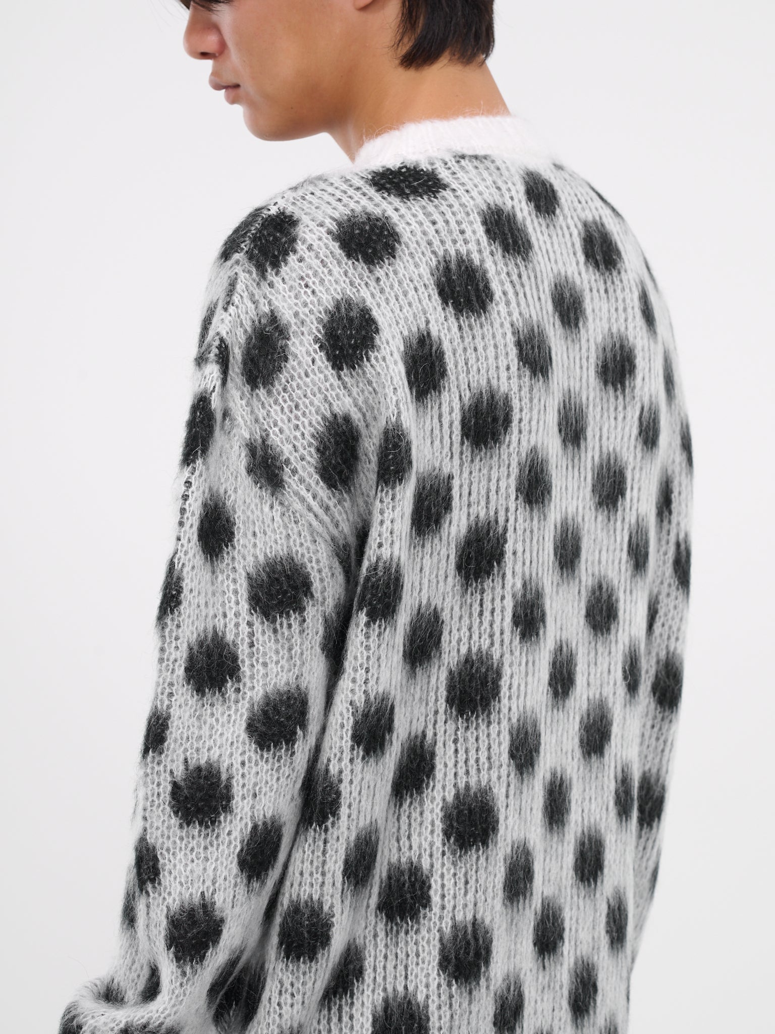 Polka Dot Mohair Jumper (GCMG0352Q1-UFU160-WHITE-BLACK)