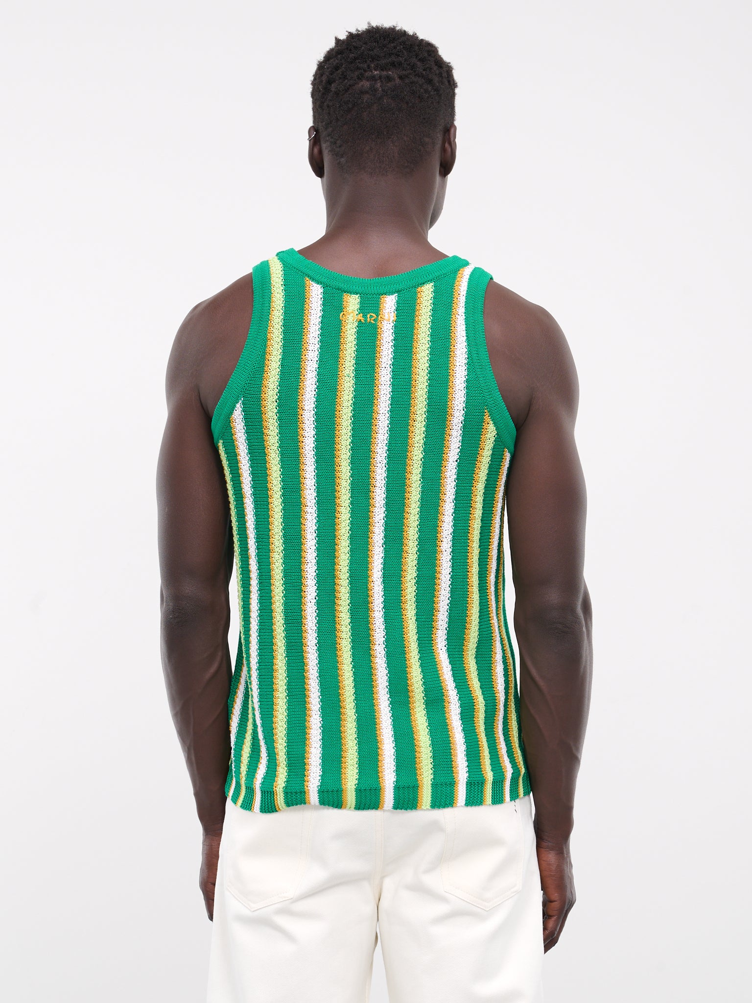 Stripe Knit Tank Top (GCMG0387Q0-UFCB23-GREEN-STRIPE)