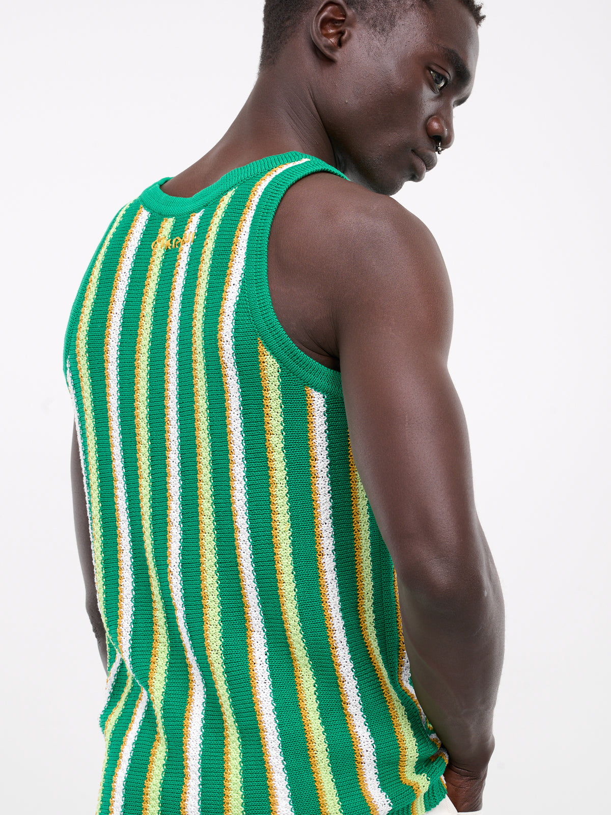 Stripe Knit Tank Top (GCMG0387Q0-UFCB23-GREEN-STRIPE)