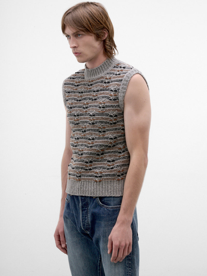 Gray Knit Vest (GCMG0513Q0-UFH102-GREY)