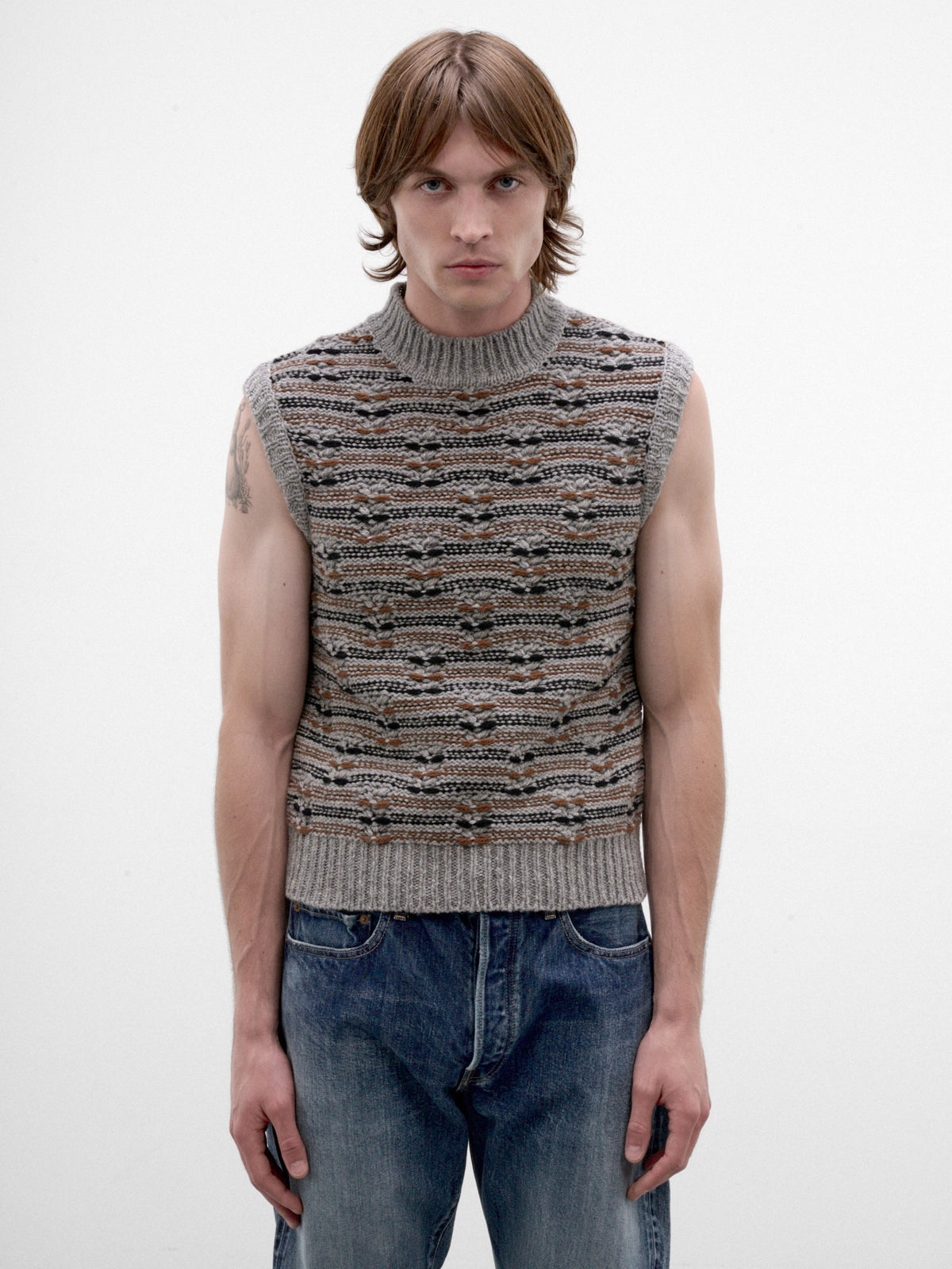 Gray Knit Vest (GCMG0513Q0-UFH102-GREY)