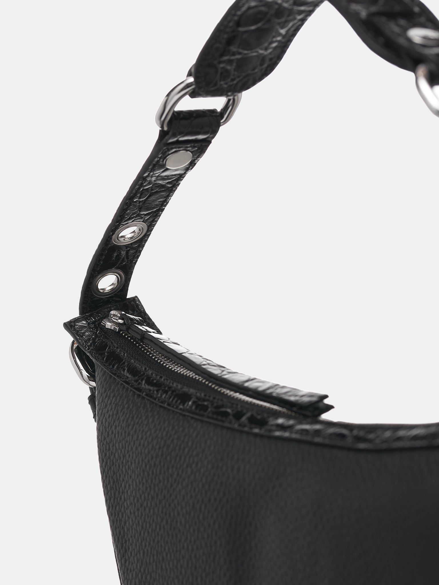 Gib Croco Bag (GIB-CROCO-FLAT-GRAIN-BLACK)