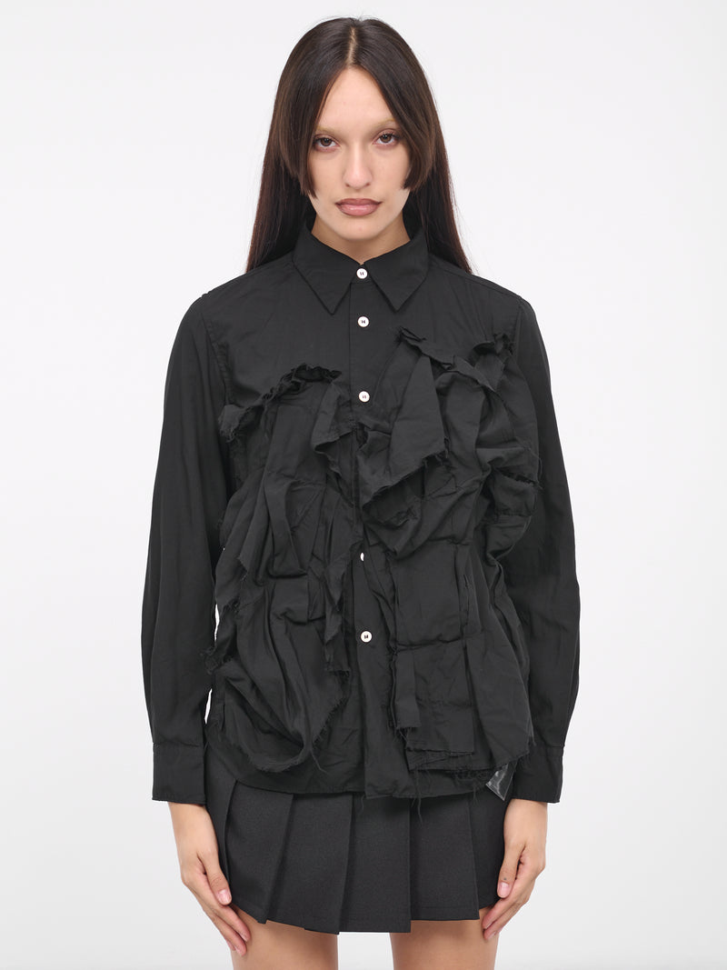 Ruffle Appliqué Shirt (GL-B013-051-BLACK)