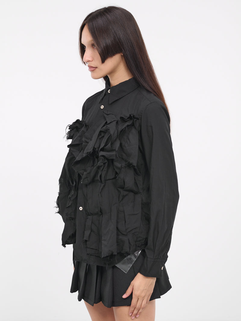 Ruffle Appliqué Shirt (GL-B013-051-BLACK)
