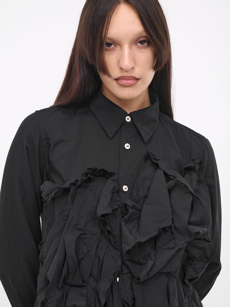Ruffle Appliqué Shirt (GL-B013-051-BLACK)