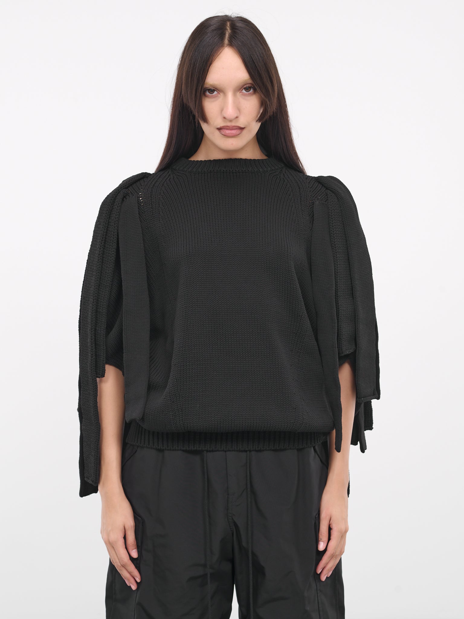 Asymmetric Trim Sweater (GL-N001-051-BLACK)