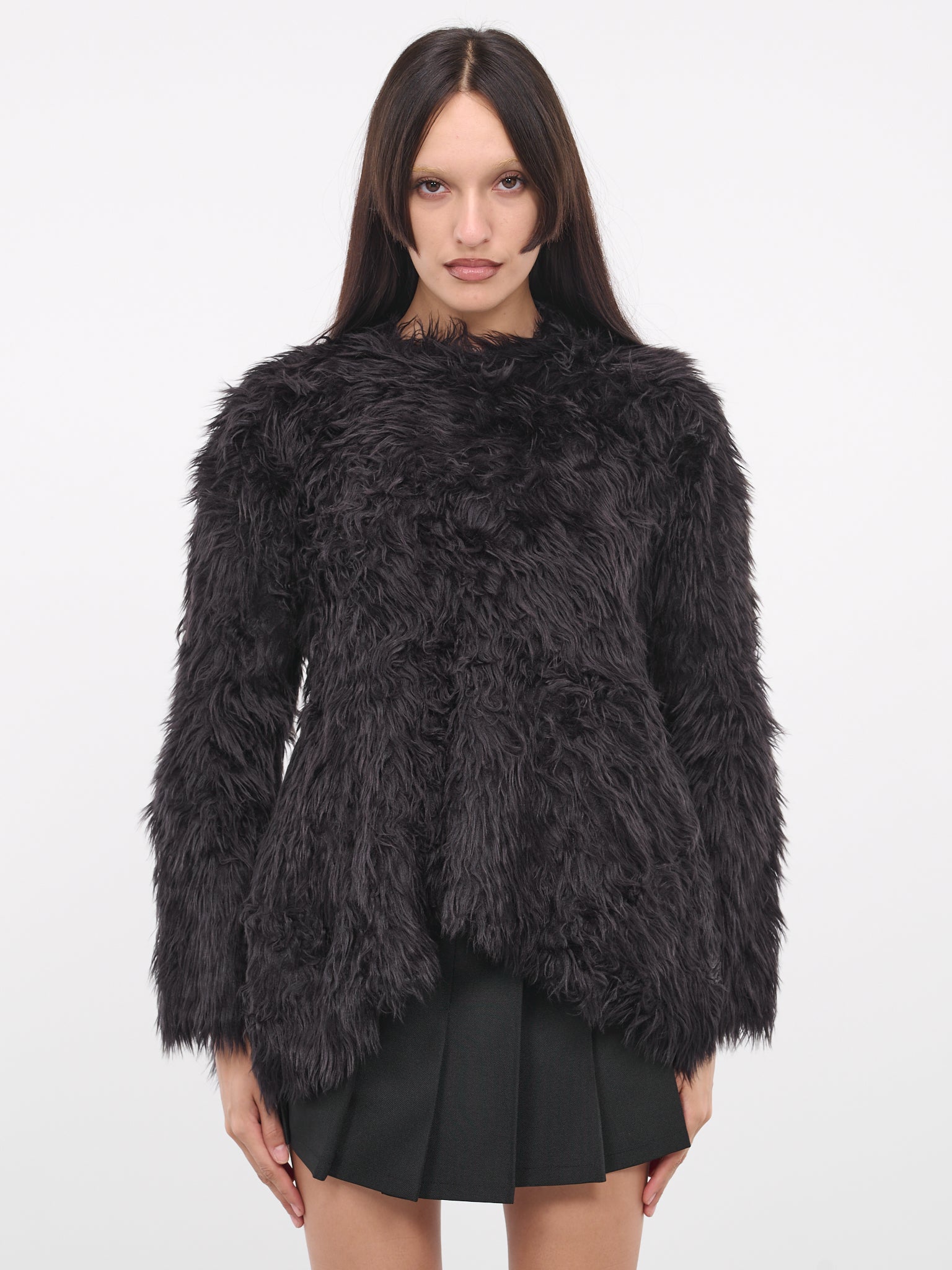 Faux Fur Blouse (GL-T011-051-BLACK)